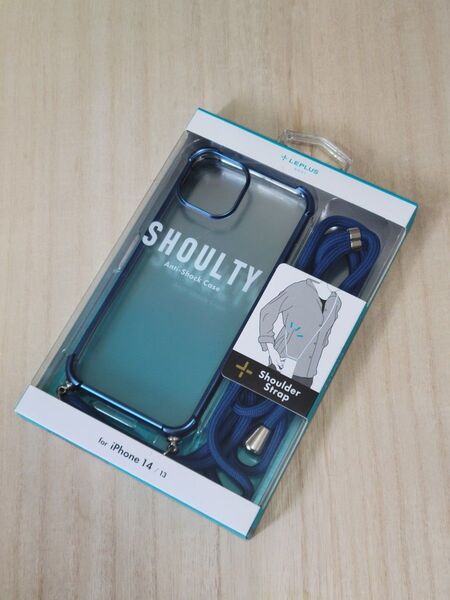 未使用品★iPhone 14/13★ショルダーストラップつきケース SHOULTY★ネイビー