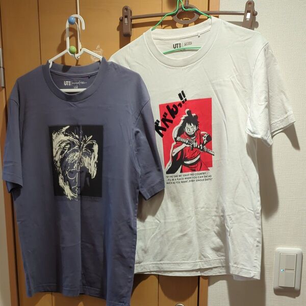 グレーとホワイト 半袖シャツ ユニクロSサイズ 2枚セットTシャツ 半袖Tシャツ