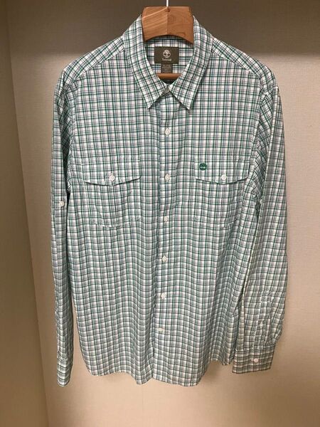 Timberland チェック柄長袖シャツ メンズ XL グリーン系