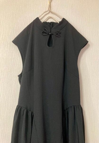 SHEIN チャイナ風 マキシワンピース ブラック ワンピース ノースリーブ