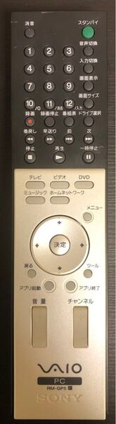 【中古リモコン】【ジャンク】SONY VAIO用リモコン RM-GP5 動作未確認