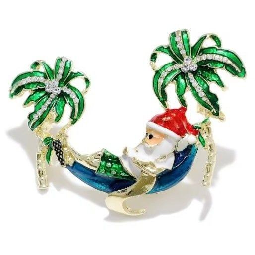 ブローチ サンタクロース 夏 サマーバケーション トロピカルビーチ かわいい 可愛い アクセサリー
