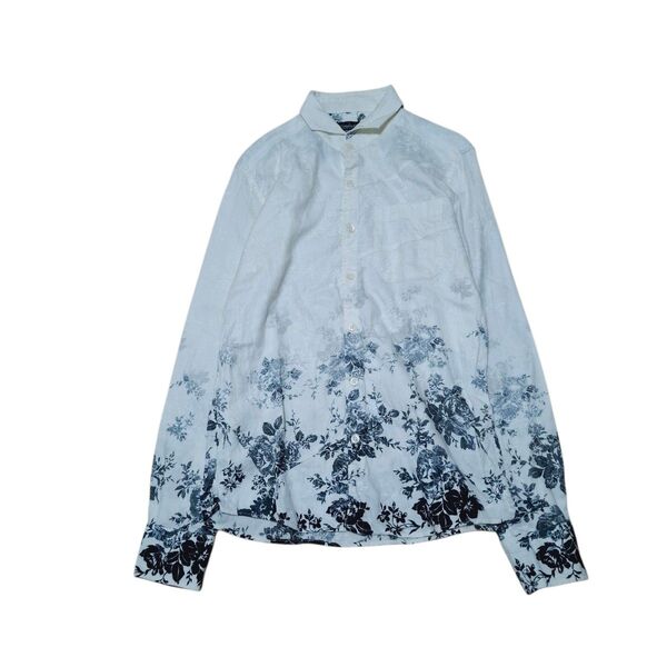 tornado mart 花柄シャツ M モノトーン 個性