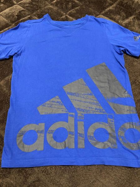 adidas ロゴTシャツ 青 150
