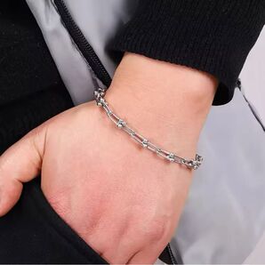 インスタで話題 リンクチェーンブレスレット K18 ステンレス シルバー