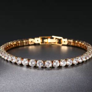 ゴールド テニスブレスレット ラグジュアリー 4mm 舐達磨 BADHOP
