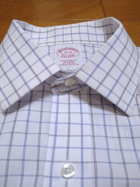 ブルックスブラザーズ Brooks Brothers 長袖ワイドカラーシャツ ダブルカフス仕様 M