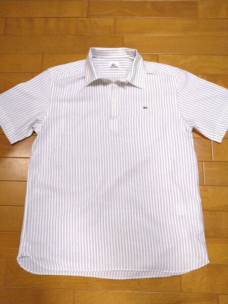LACOSTE ラコステ プルオーバー 半袖シャツ ストライプ M