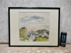 Art hand Auction ■Tadayuki Ishihara ■Peinture pastel, encadré, environ. 53 x 41 cm, 1990, TADAYUKI･ISHIHARA, peinture, paysage, paysage de rue, Ouvrages d'art, Peinture, Dessin au pastel, Dessin au crayon