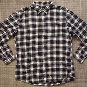 ◆UNIQLOユニクロフランネルチェックシャツ グレー XL チェック柄 ボタンダウンシャツ 長袖シャツ