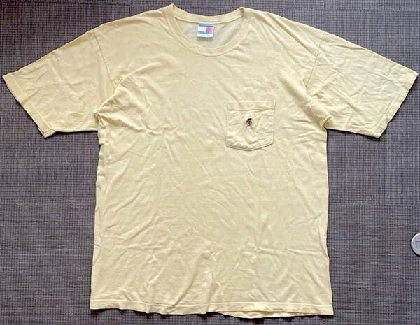 ※90s USA製 OLD TOMMY HILFIGER 無地ポケットTシャツ 半袖Tシャツ ポケT 刺繍
