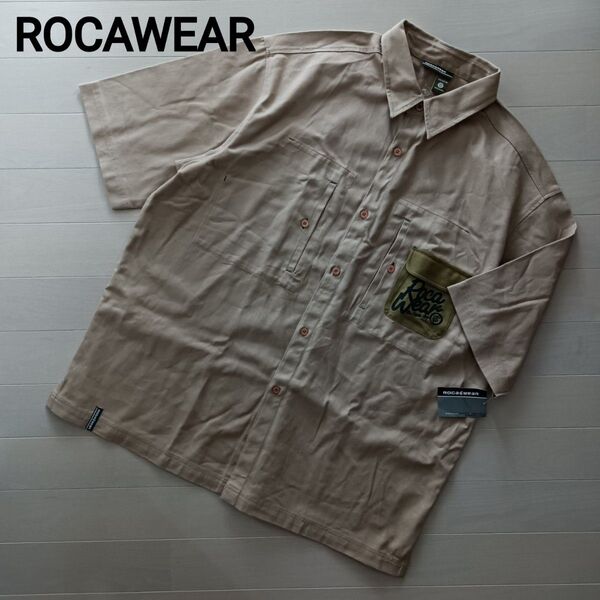 1937 ROCAWEAR ロカウェア 刺繍 プリント ビッグシャツ ストリート 半袖 ビックサイズ コットン100 3XL