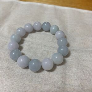 翡翠 ブレスレット 淡いラベンダーと水色 12mm