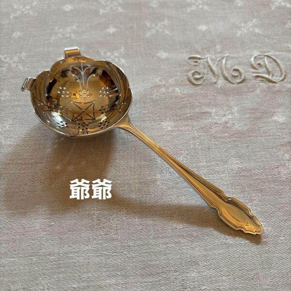 英国製/純銀 スターリングシルバー/ティーストレーナー 茶漉し 茶こし ①