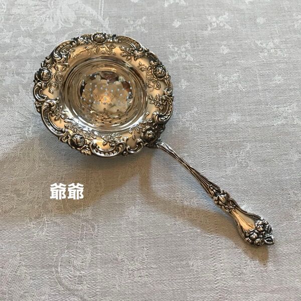 米国製/純銀 スターリング/ティーストレーナー 茶漉し 茶こし ⑥