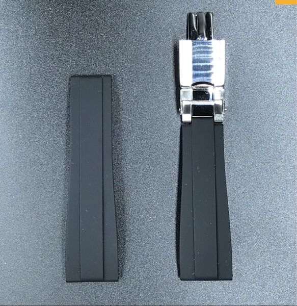20mm ダブルロック★ラバーベルト ブラック