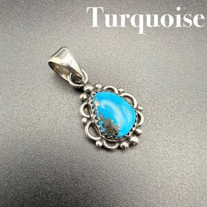 【美品】SILVER925 ナバホ族 ターコイズ ペンダント