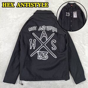 HEX ANTISTYLE ヘックスアンチスタイル 完全受注生産 13周年記念 メルトンジャケット ワッペン 黒 ブラック M