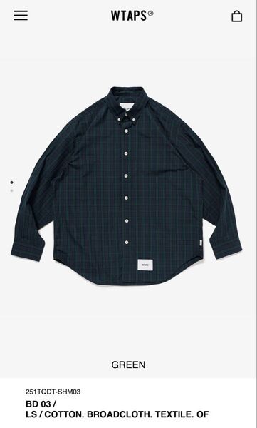 WTAPS 25SS BD 03 / LS / COTTON BROADCLOTH XL ダブルタップス