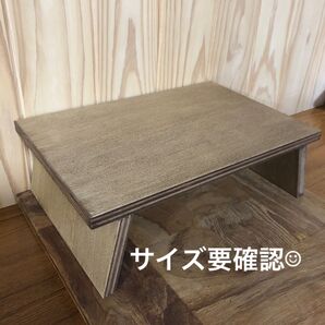 自然素材のアウトドア折りたたみミニテーブル 多目的シェルフ ウォルナット