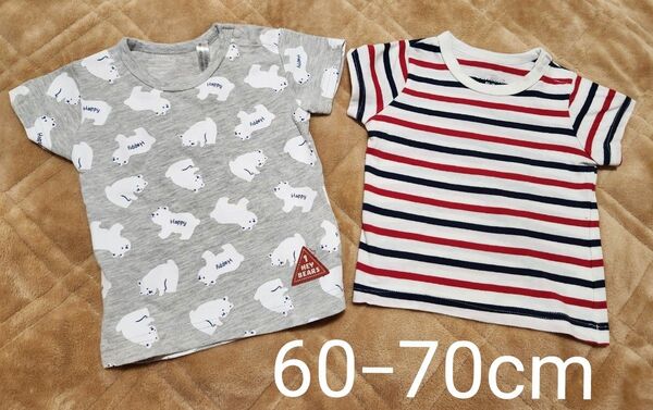 ベビー服 半袖Tシャツ 2枚セット 60/70