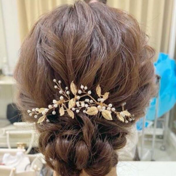 新品 ヘッドドレス ヘアアクセサリー 結婚式 ウエディング ブライダル 上品 お呼ばれ ヴィンテージ ゴールドパール 春 夏