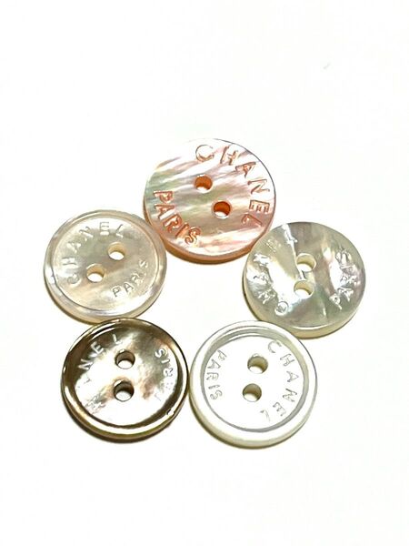 シャネルボタン シェル 2つ穴 5個セット