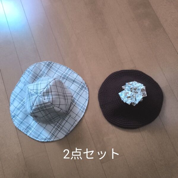 チェック柄 ハット夏 ベレー帽 春秋 美品 キッズ