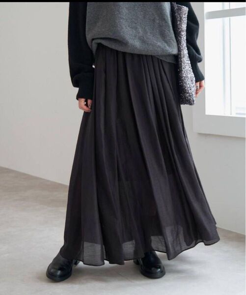 Spick and Span シアーフレアスカート ブラック 34