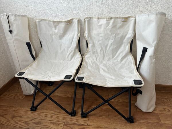 【美品】折りたたみファンチェア コヨーテ2脚セット アウトドアチェア アウトドア 椅子 ローチェア ラウンジチェア