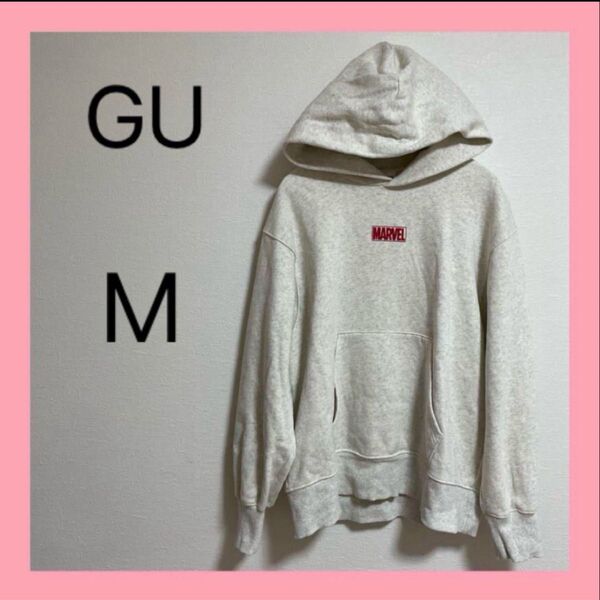 GU MARVELロゴ スウェットパーカー Mサイズ