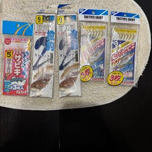 波止サビキ アジ5号 ホワイトサビキ 9号アジ、サバ、イワシ×2 投釣り 9号 キス、カレイ×2
