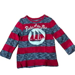 美品 ベビーギャップ 長袖Tシャツ ボーダー柄 ヨットプリント 100センチ 綿100