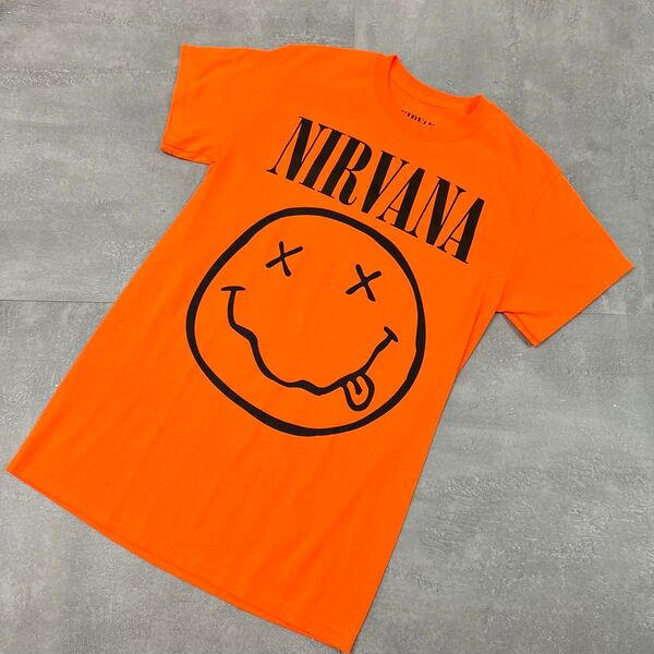 Nirvanaニルバーナ海外限定カラー日本未発売Tシャツ古着バンドロックオルタナティブグランジオレンジ