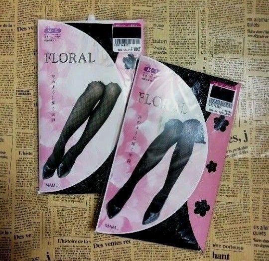 ストッキング 網タイツ MAM FLORAL花のように 2足組