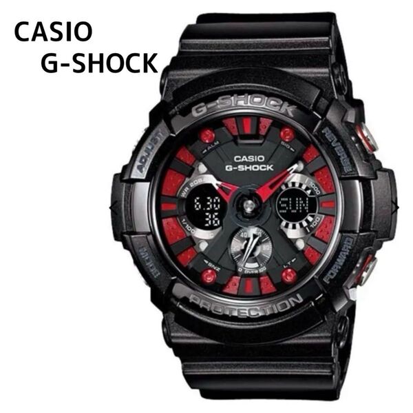 CASIO G-SHOCK カシオ Gショック 黒×赤 腕時計ANALOG-DIGITAL GA-200SH-1AJF