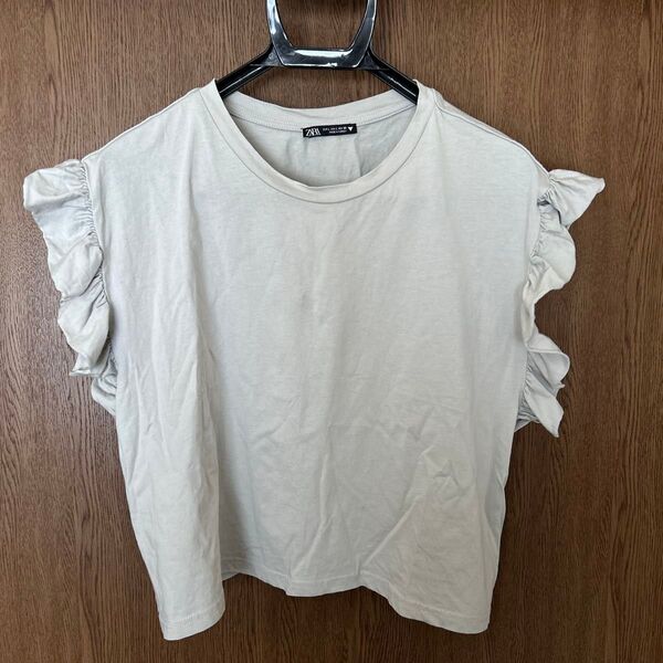 ZARA ザラ 美品 カットソー トップス 半袖 Tシャツ 綿100 くすみグレー