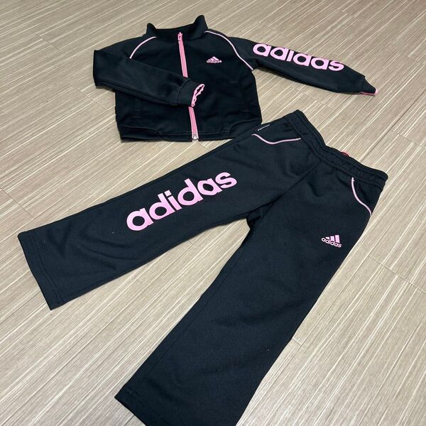 adidas ジャージ 上下セット 100 女の子 ピンクロゴ