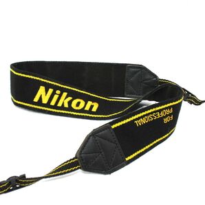 Nikon For PROFESSIONAL ネックストラップ 一眼レフ用 中古品 ブラック×イエロー 刺繍ロゴ入り!