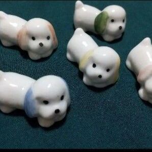 犬の 箸置き (陶器)5個セット