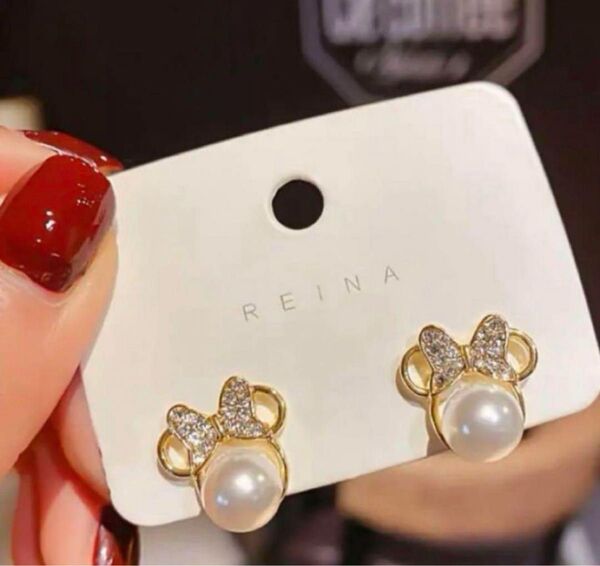 ミニー ピアス アクセサリー パールピアス ディズニー ディズニーランド ディズニーシー