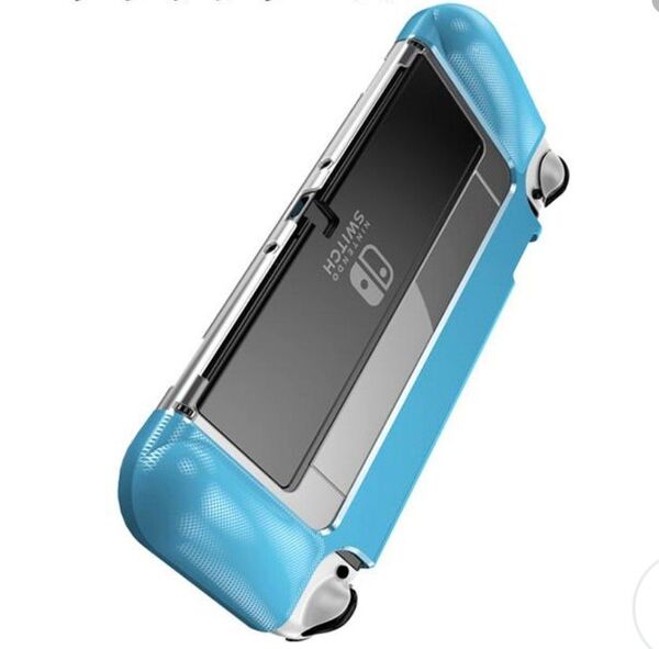 Nintendo Switch 有機EL グリップ カバー 青