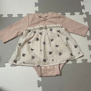 petit main 花柄 ロンパース
