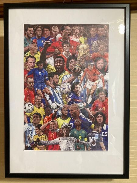 【貴重】伝説的なサッカー選手キャンバスアート サッカースターポスター