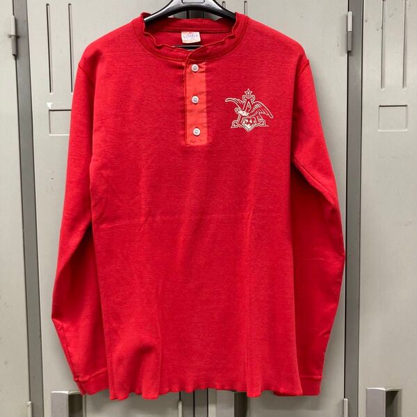 us古着【vintage 】80-90s BUFFALO ヘンリーネック ロンt カットソー バックプリント ビンテージ