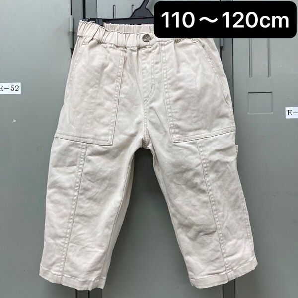 チャオパニックティッピー【110〜120cm】配色ステッチ切替ベイカーパンツ ストレッチ アイボリー CIAOPANIC TYPY