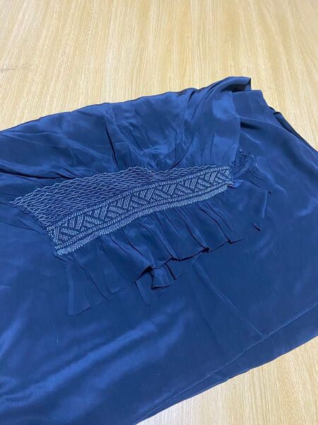 A メンズ兵児帯 正絹 濃紺 浴衣 和物 和服 和装 和風 高級品