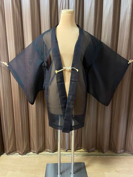 A 黒羽織(夏用)紗 正絹 礼装 和服 和装 和風 和物 高級品