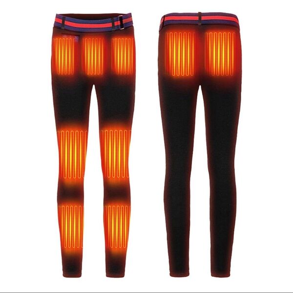 電熱パンツ 【新登場 前後9箇所発熱 取り外し可能なベルト】 加熱パンツ ヒーターズボン 日本製繊維 ロングパンツ 防寒