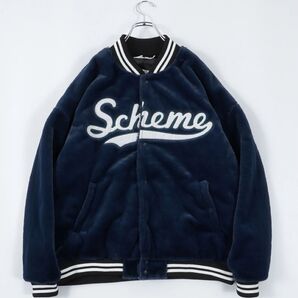 カレッジロゴ アップリケ 刺繍 ファー スタジアムジャンパー